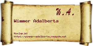 Wimmer Adalberta névjegykártya